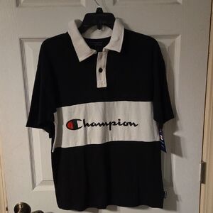Champion Men's Polo Shirt in Black and White